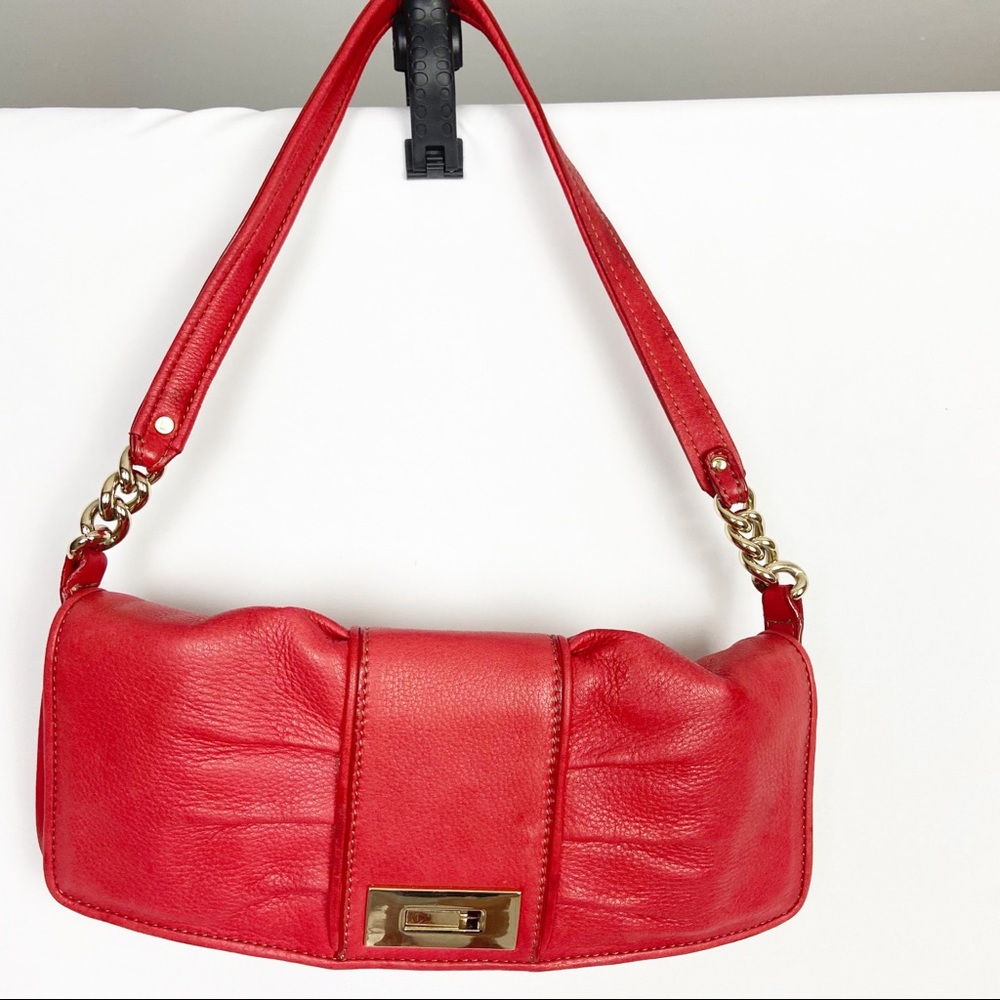 Liz Claiborne coral leather handbag